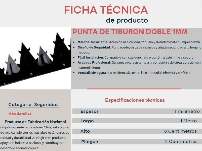 🔒 Paquete 10 puntas de tiburón doble 1mm 🔒