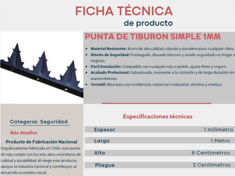 🔒 Paquete de 10 Puntas de Tiburón Simple 1mm 🔒